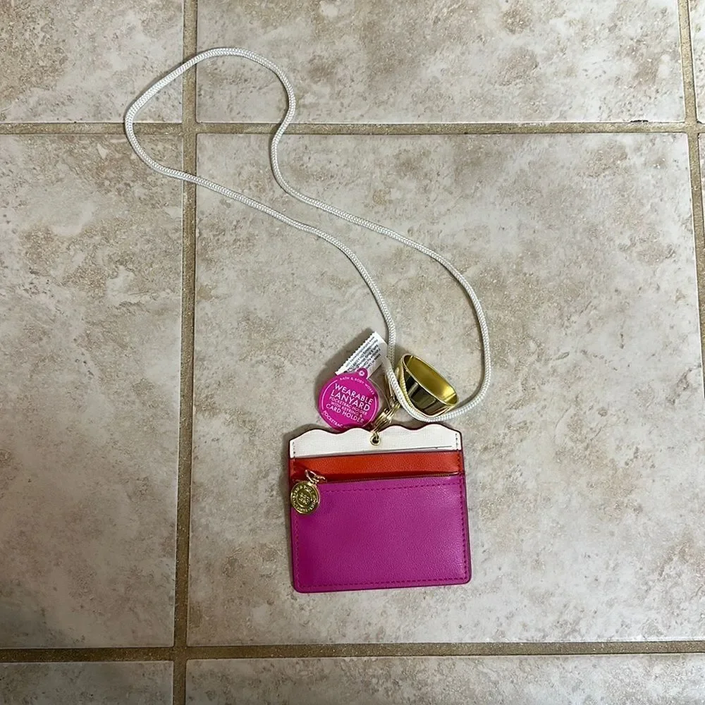 New Bath & Body Works wearable lanyard pocketbac holder, keyring, card holder